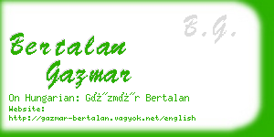 bertalan gazmar business card